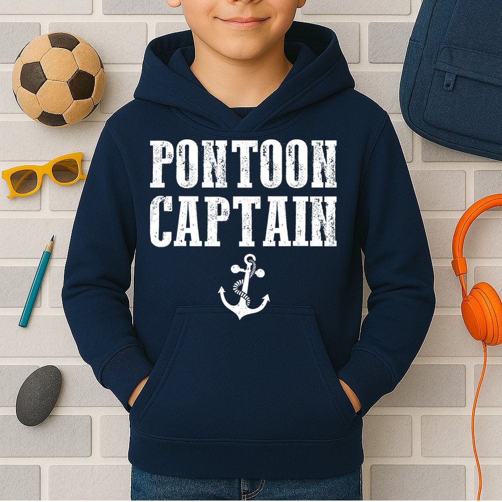 Pontoon Captain Funny Pontoon Shirt For Men And Women Kids Hoodie