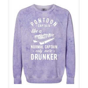 Pontoon Captain Funny Pontoon Captain Drunker Colorblast Crewneck Sweatshirt