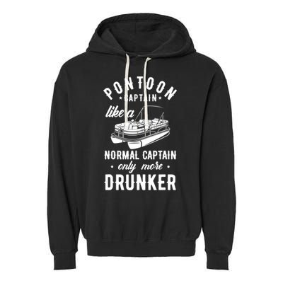 Pontoon Captain Funny Pontoon Captain Drunker Garment-Dyed Fleece Hoodie
