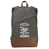 Pontoon Captain Funny Pontoon Captain Drunker Cotton Canvas Backpack