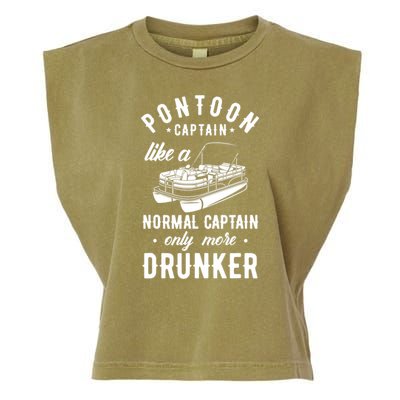 Pontoon Captain Funny Pontoon Captain Drunker Garment-Dyed Women's Muscle Tee