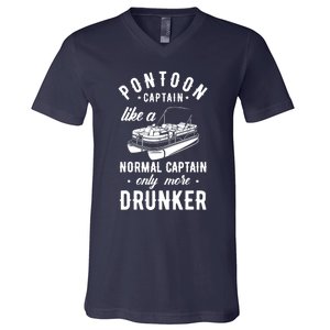 Pontoon Captain Funny Pontoon Captain Drunker V-Neck T-Shirt