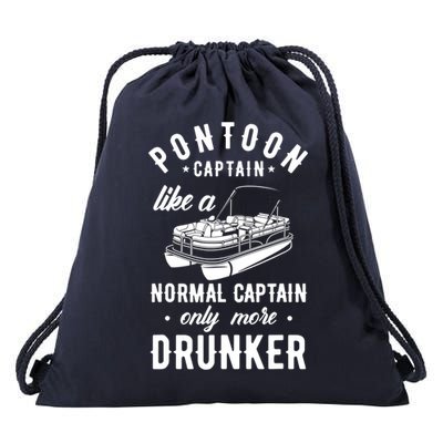 Pontoon Captain Funny Pontoon Captain Drunker Drawstring Bag