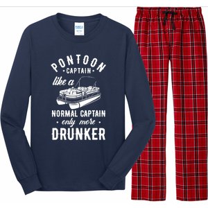 Pontoon Captain Funny Pontoon Captain Drunker Long Sleeve Pajama Set