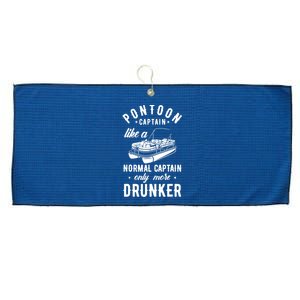 Pontoon Captain Funny Pontoon Captain Drunker Large Microfiber Waffle Golf Towel