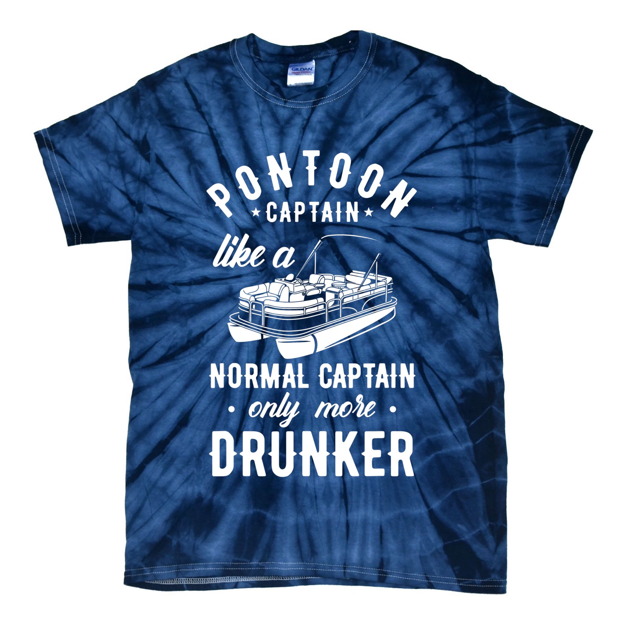 Pontoon Captain Funny Pontoon Captain Drunker Tie-Dye T-Shirt