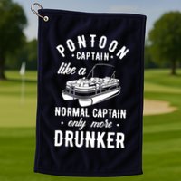 Pontoon Captain Funny Pontoon Captain Drunker Golf Towel