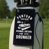 Pontoon Captain Funny Pontoon Captain Drunker Golf Towel