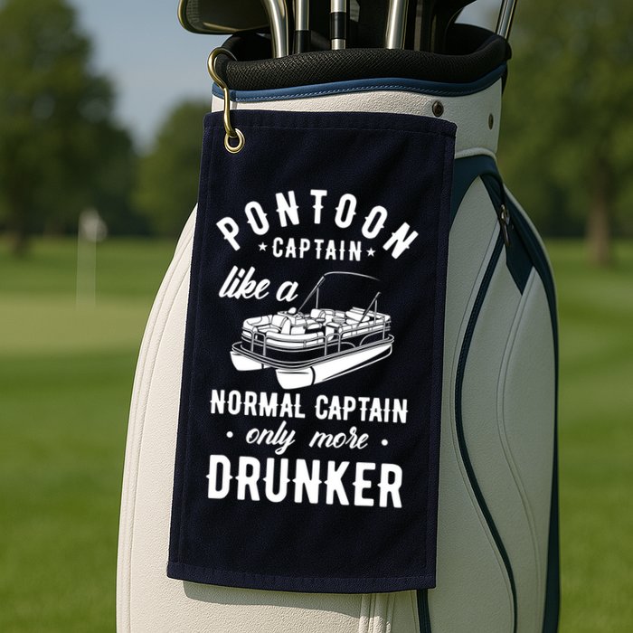 Pontoon Captain Funny Pontoon Captain Drunker Golf Towel