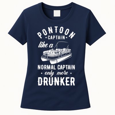 Pontoon Captain Funny Pontoon Captain Drunker Womens T-Shirt