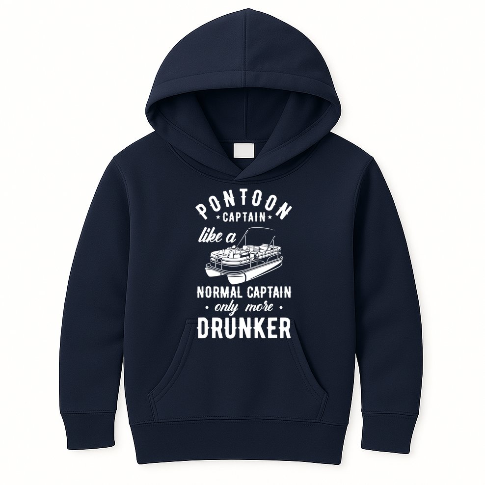 Pontoon Captain Funny Pontoon Captain Drunker Kids Hoodie