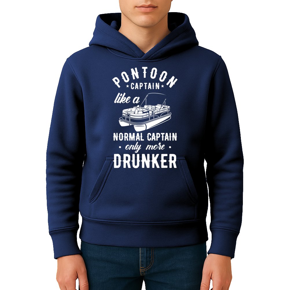 Pontoon Captain Funny Pontoon Captain Drunker Kids Hoodie