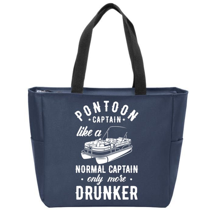 Pontoon Captain Funny Pontoon Captain Drunker Zip Tote Bag