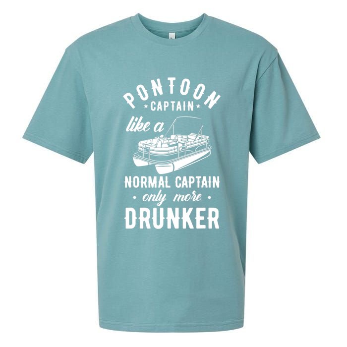 Pontoon Captain Funny Pontoon Captain Drunker Sueded Cloud Jersey T-Shirt