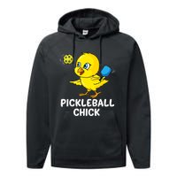 Pickleball Chick, funny pickleball Performance Fleece Hoodie