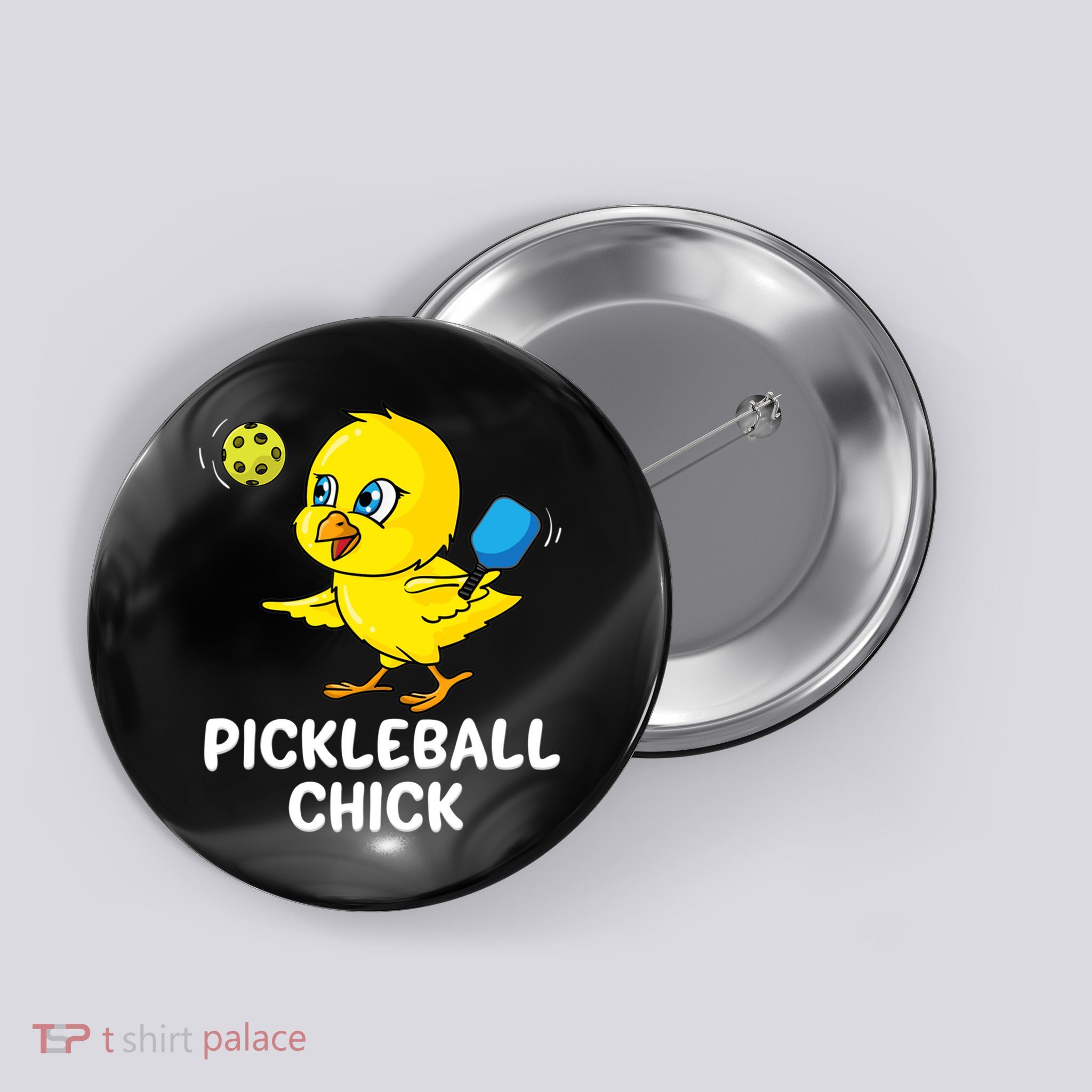Pickleball Chick, funny pickleball Button