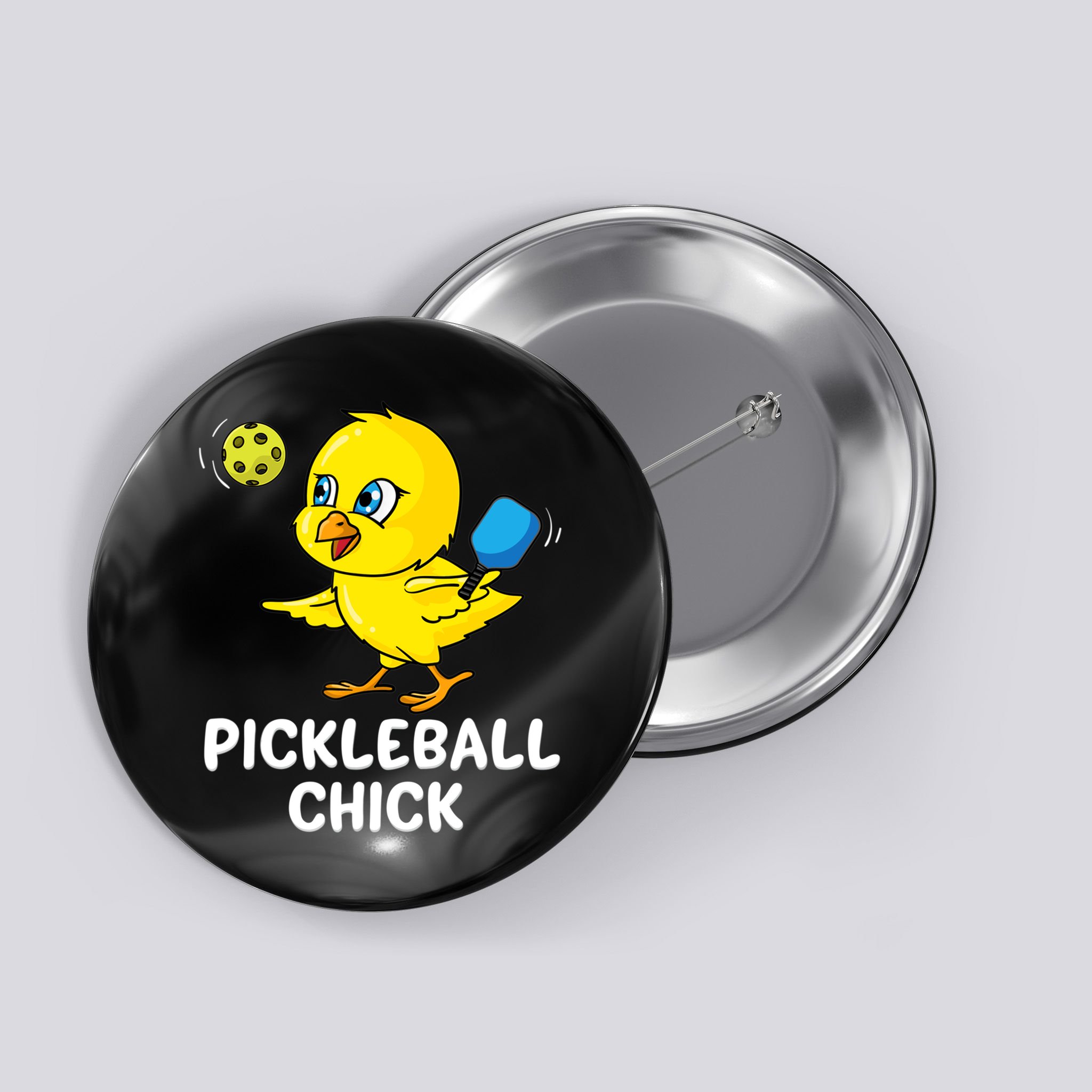 Pickleball Chick, funny pickleball Button