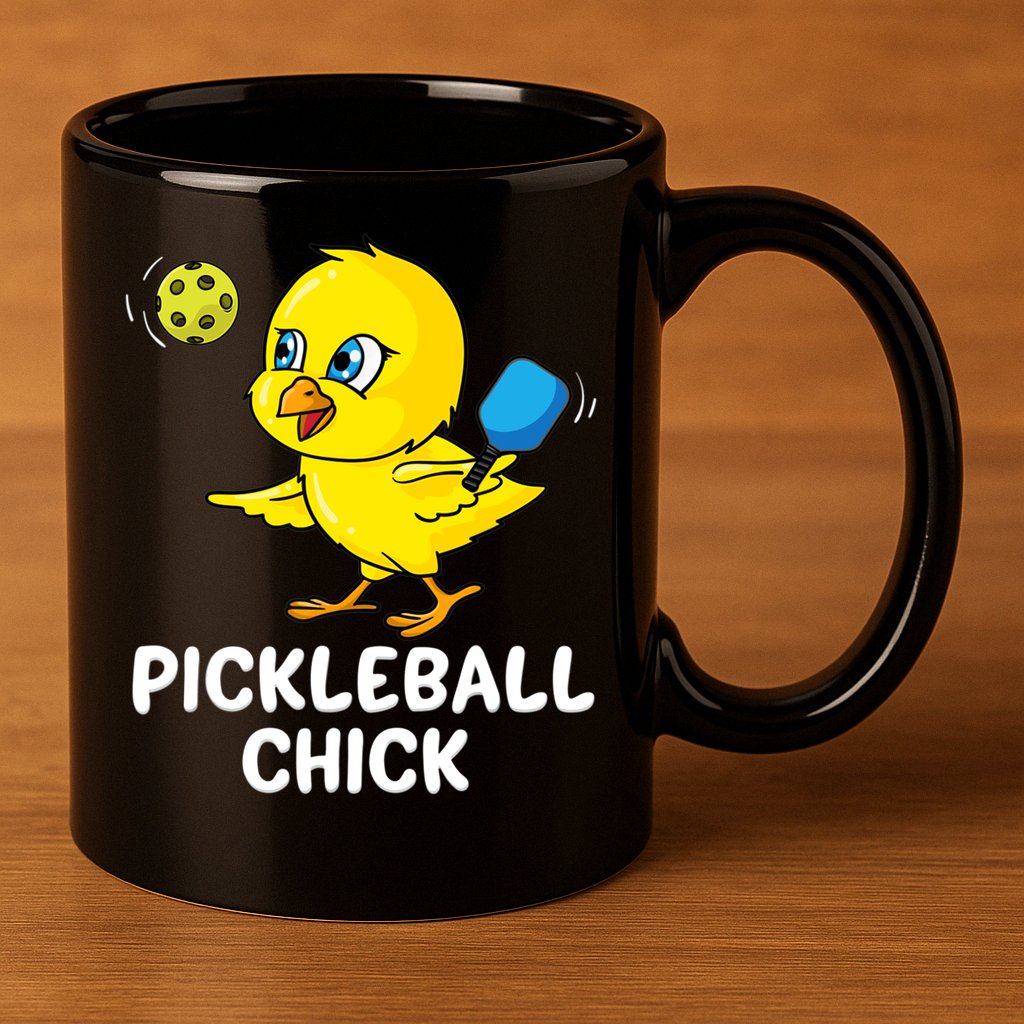 Pickleball Chick, funny pickleball 11oz C Handle Ceramic Mug