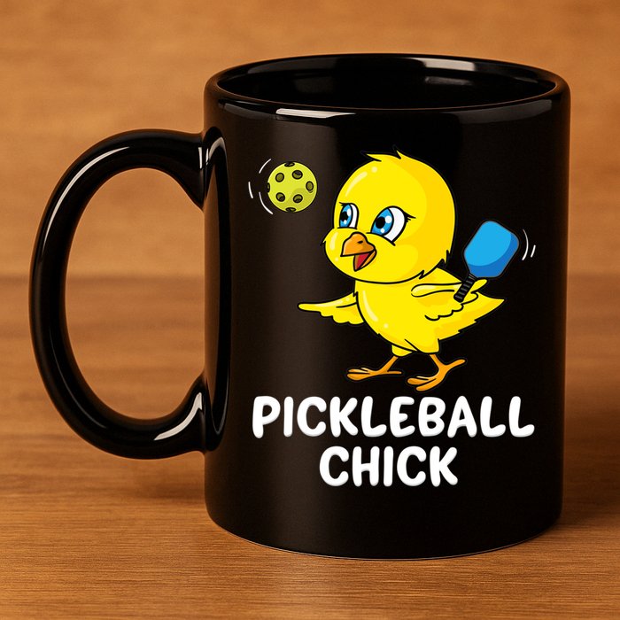 Pickleball Chick, funny pickleball 11oz C Handle Ceramic Mug