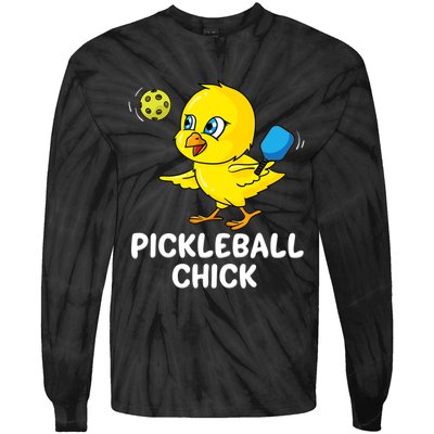 Pickleball Chick, funny pickleball Tie-Dye Long Sleeve Shirt