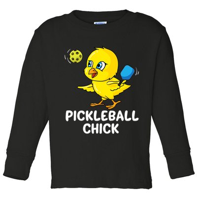 Pickleball Chick, funny pickleball Toddler Long Sleeve Shirt