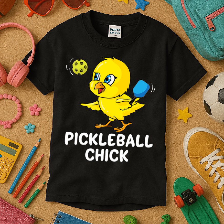 Pickleball Chick, funny pickleball Kids T-Shirt