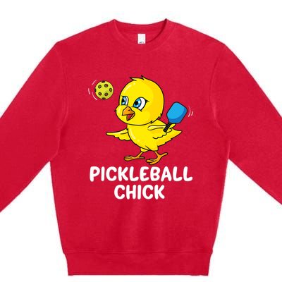 Pickleball Chick, funny pickleball Premium Crewneck Sweatshirt