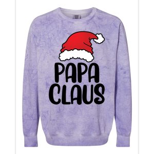 Papa Claus Family Matching Christmas Father Santa Dad Gift Colorblast Crewneck Sweatshirt