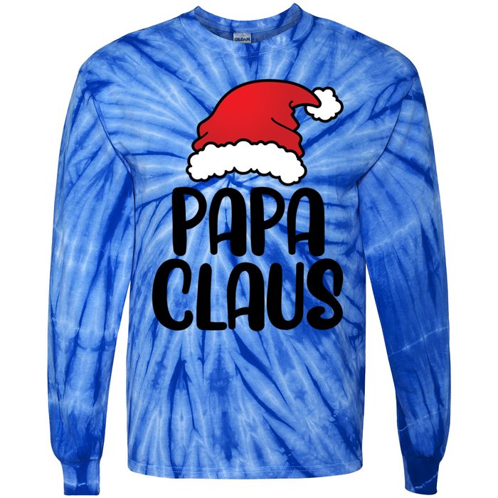 Papa Claus Family Matching Christmas Father Santa Dad Gift Tie-Dye Long Sleeve Shirt