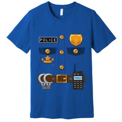 Policeman Costume Funny Halloween Police Officer Premium T-Shirt