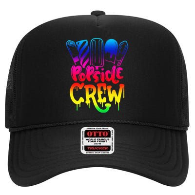 Popsicle Crew Fun Summertime Ice Lolly Summer Treats High Crown Mesh Back Trucker Hat