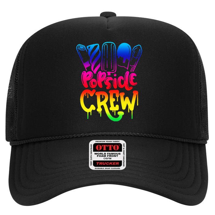 Popsicle Crew Fun Summertime Ice Lolly Summer Treats High Crown Mesh Back Trucker Hat