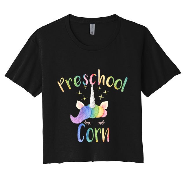 Preschool Corn Fun Unicorn Preschool Teacher Back To School Great Gift Crop Top