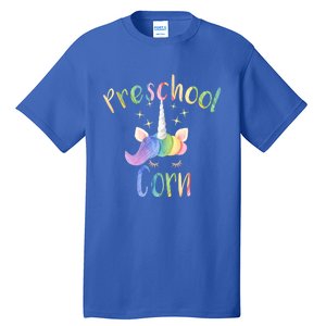 Preschool Corn Fun Unicorn Preschool Teacher Back To School Great Gift Tall T-Shirt