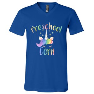 Preschool Corn Fun Unicorn Preschool Teacher Back To School Great Gift V-Neck T-Shirt