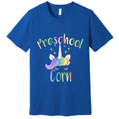 Preschool Corn Fun Unicorn Preschool Teacher Back To School Great Gift Premium T-Shirt