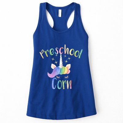 Preschool Corn Fun Unicorn Preschool Teacher Back To School Great Gift Womens Tank Top