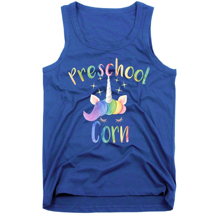 Preschool Corn Fun Unicorn Preschool Teacher Back To School Great Gift Tank Top