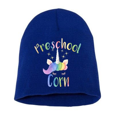 Preschool Corn Fun Unicorn Preschool Teacher Back To School Great Gift Short Acrylic Beanie