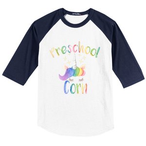 Preschool Corn Fun Unicorn Preschool Teacher Back To School Great Gift Baseball Sleeve Shirt