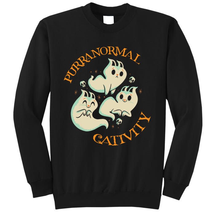 Purranormal Cativity Funny Halloween Costume Ghost Cats Gift Sweatshirt