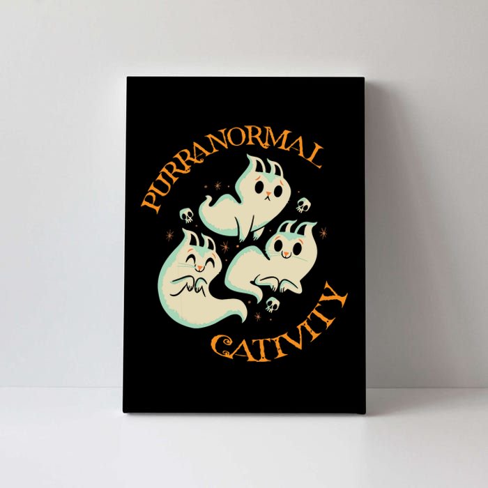 Purranormal Cativity Funny Halloween Costume Ghost Cats Gift Canvas