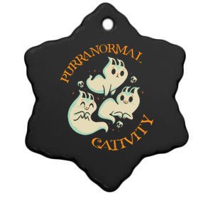 Purranormal Cativity Funny Halloween Costume Ghost Cats Gift Ceramic Star Ornament