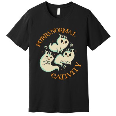 Purranormal Cativity Funny Halloween Costume Ghost Cats Gift Premium T-Shirt