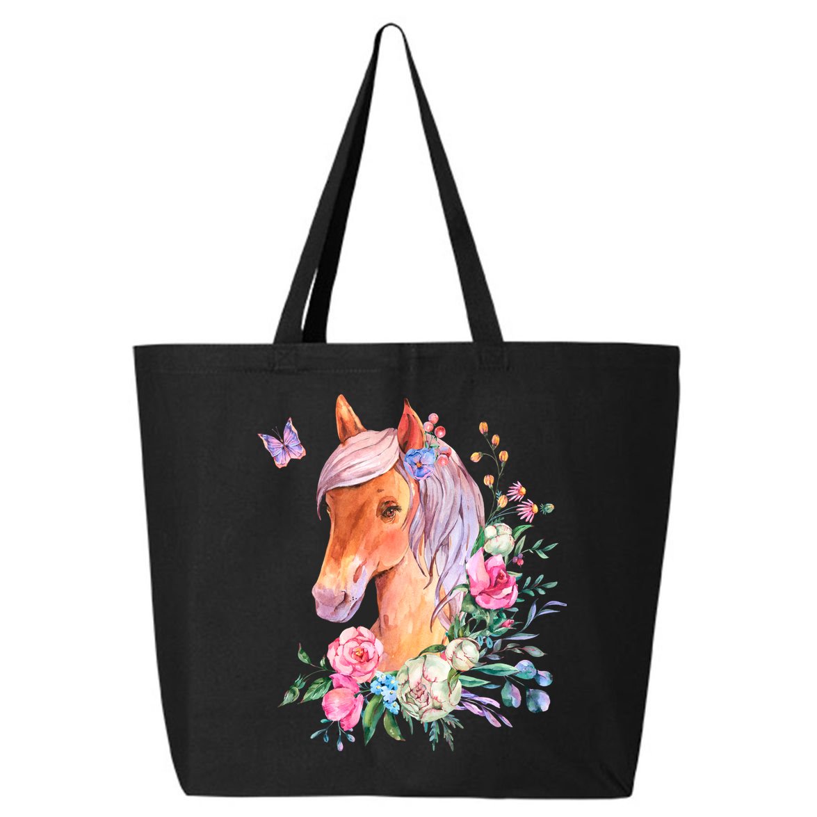 Pretty Colorful Flower Nature Horse 25L Jumbo Tote
