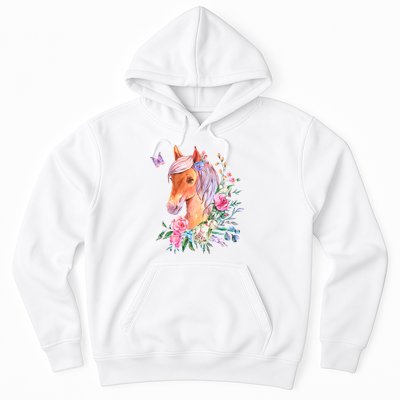 Pretty Colorful Flower Nature Horse Hoodie