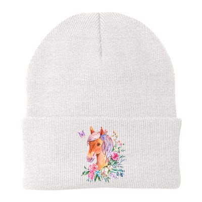 Pretty Colorful Flower Nature Horse Beanie