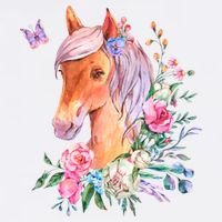 Pretty Colorful Flower Nature Horse Visor