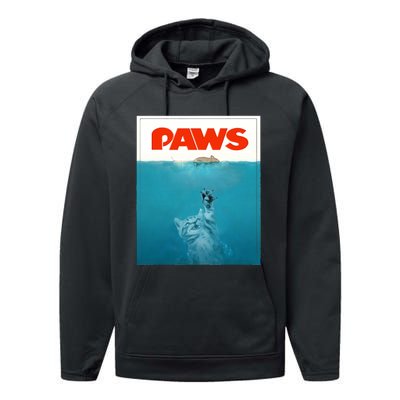 Paws Cat Funny , Kitten Movie Poster Parody Performance Fleece Hoodie