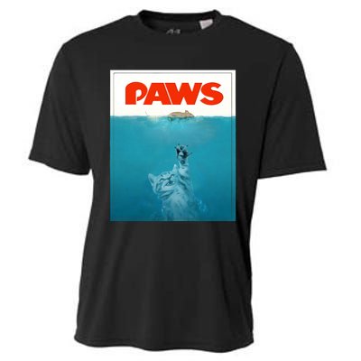 Paws Cat Funny , Kitten Movie Poster Parody Cooling Performance Crew T-Shirt